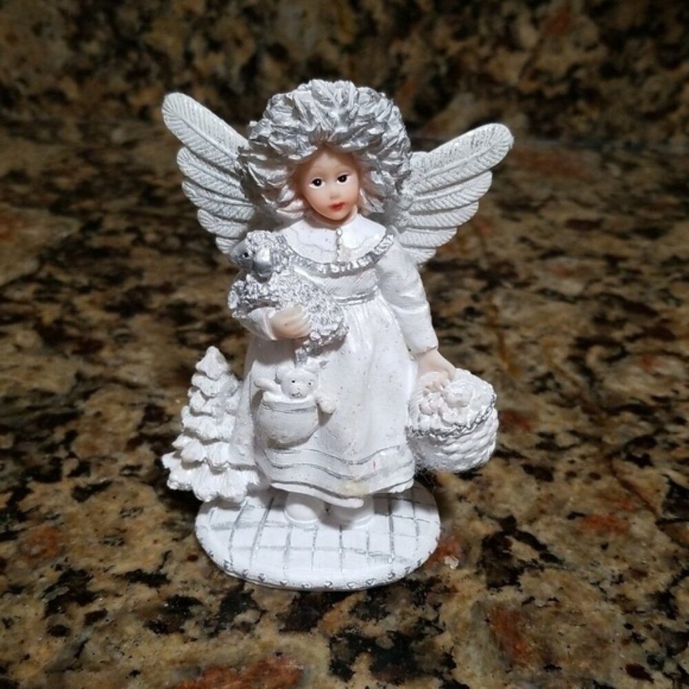 Christmas angel Lamb and basket